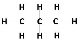 Figure 1. The chemical formula of propane.
